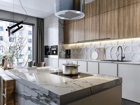 Scena di modellazione avanzata della cucina 0023 Modello 3D