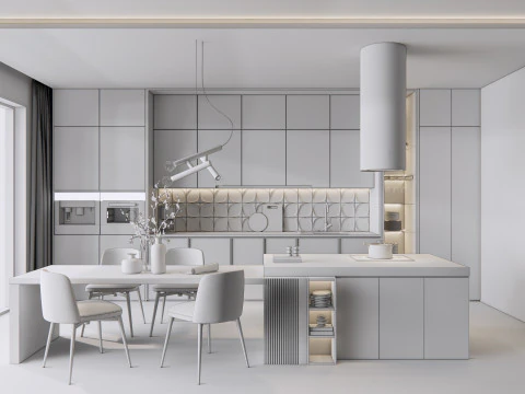 Scena di modellazione avanzata della cucina 0023 Modello 3D