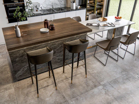 Кухня, сцена продвинутого моделирования 0024 3D Модель