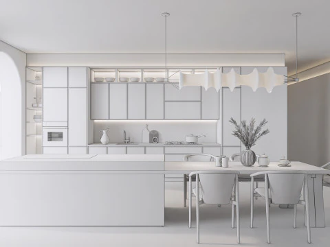 Scena di modellazione avanzata della cucina 0025 Modello 3D