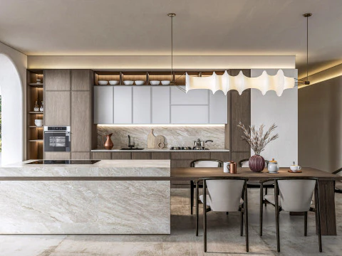 Scena di modellazione avanzata della cucina 0025 Modello 3D