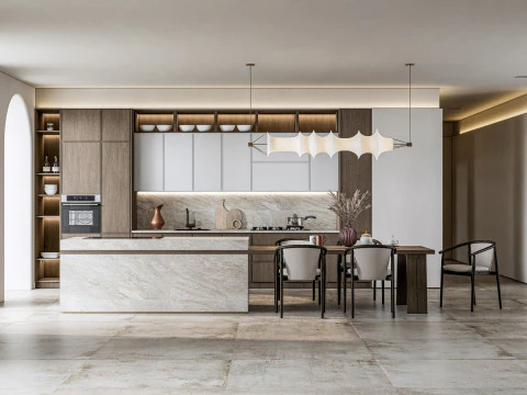 Scena di modellazione avanzata della cucina 0025 Modello 3D