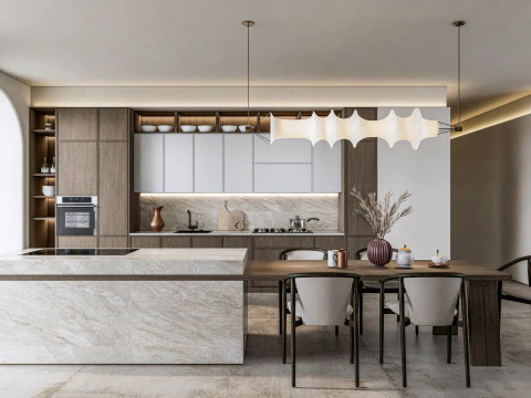 Scena di modellazione avanzata della cucina 0025 Modello 3D