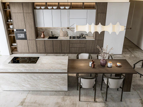 Scena di modellazione avanzata della cucina 0025 Modello 3D