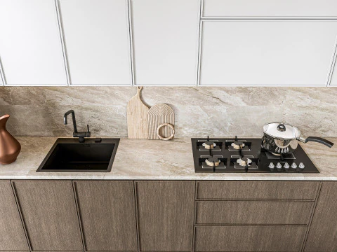 Scena di modellazione avanzata della cucina 0025 Modello 3D