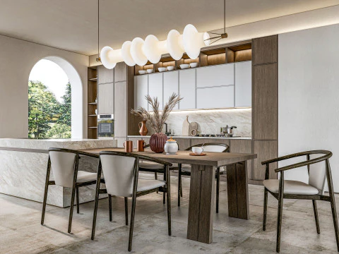 Scena di modellazione avanzata della cucina 0025 Modello 3D