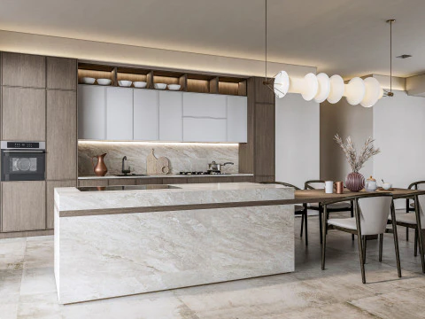 Scena di modellazione avanzata della cucina 0025 Modello 3D