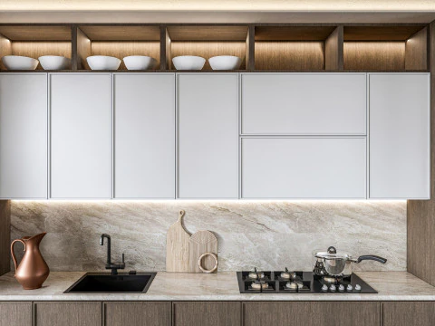 Scena di modellazione avanzata della cucina 0025 Modello 3D