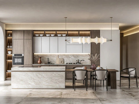 Scena di modellazione avanzata della cucina 0025 Modello 3D