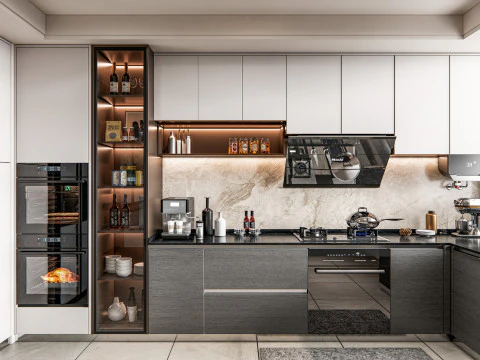 Scena di modellazione avanzata della cucina 0033 Modello 3D