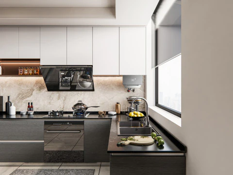 Scena di modellazione avanzata della cucina 0033 Modello 3D