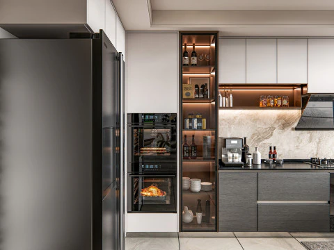 Scena di modellazione avanzata della cucina 0033 Modello 3D