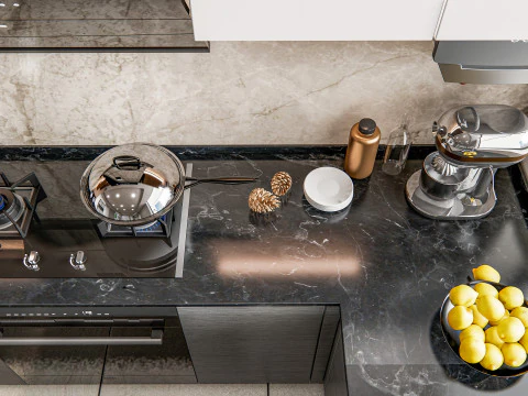 Scena di modellazione avanzata della cucina 0033 Modello 3D