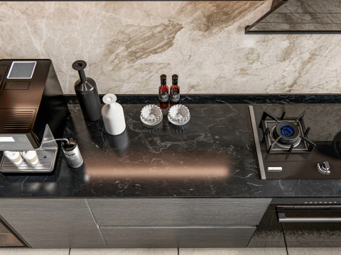 Scena di modellazione avanzata della cucina 0033 Modello 3D