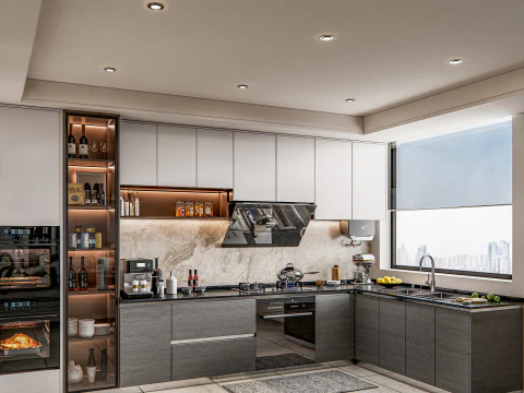 Scena di modellazione avanzata della cucina 0033 Modello 3D