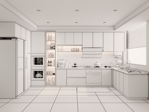 Kitchen Advanced Modeling scene 0033 3D Model