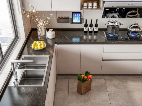 Scena di modellazione avanzata della cucina 0034 Modello 3D