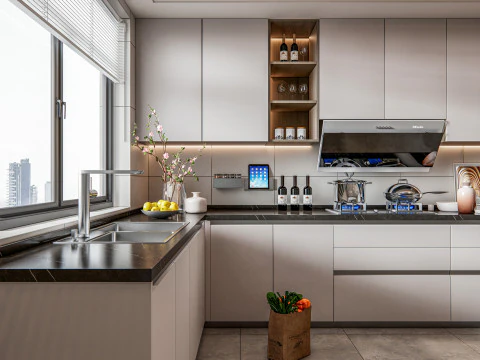 Scena di modellazione avanzata della cucina 0034 Modello 3D