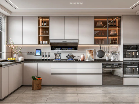 Scena di modellazione avanzata della cucina 0034 Modello 3D