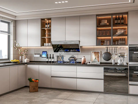 Scena di modellazione avanzata della cucina 0034 Modello 3D