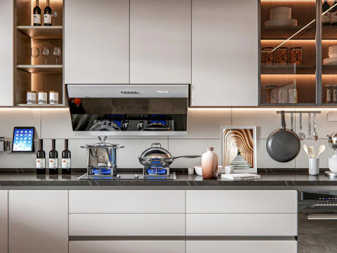 Scena di modellazione avanzata della cucina 0034 Modello 3D