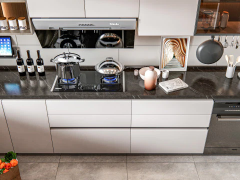 Scena di modellazione avanzata della cucina 0034 Modello 3D