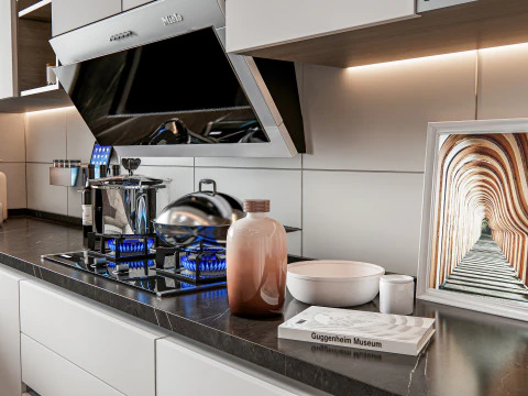 Scena di modellazione avanzata della cucina 0034 Modello 3D