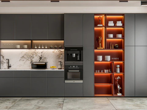 Scena di modellazione avanzata della cucina 0035 Modello 3D