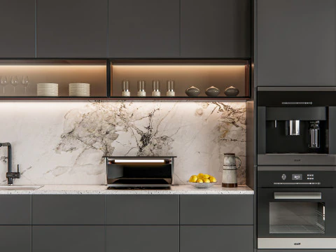 Scena di modellazione avanzata della cucina 0035 Modello 3D