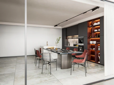 Scena di modellazione avanzata della cucina 0035 Modello 3D