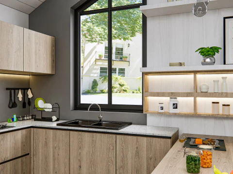 Scena di modellazione avanzata della cucina 0036 Modello 3D