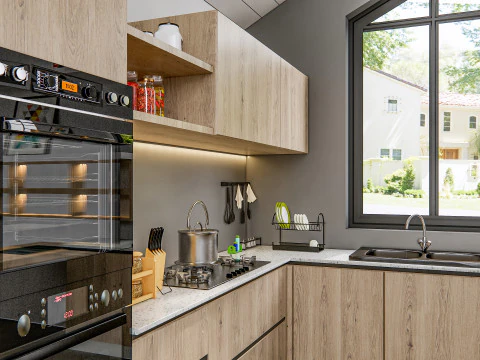 Scena di modellazione avanzata della cucina 0036 Modello 3D