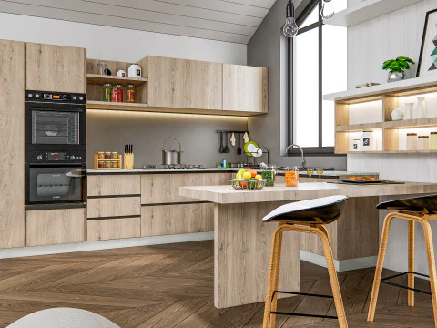 Scena di modellazione avanzata della cucina 0036 Modello 3D