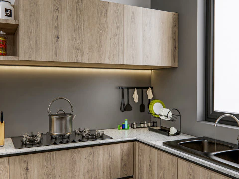 Scena di modellazione avanzata della cucina 0036 Modello 3D