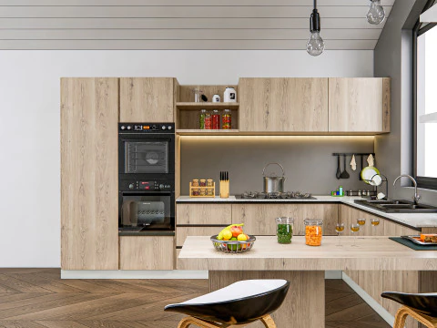 Scena di modellazione avanzata della cucina 0036 Modello 3D