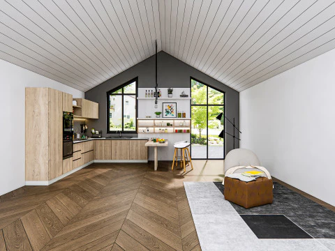 Scena di modellazione avanzata della cucina 0036 Modello 3D