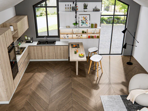 Scena di modellazione avanzata della cucina 0036 Modello 3D