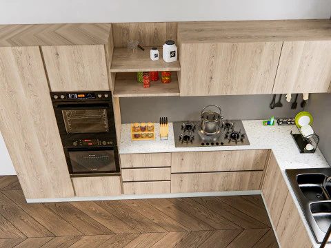 Scena di modellazione avanzata della cucina 0036 Modello 3D