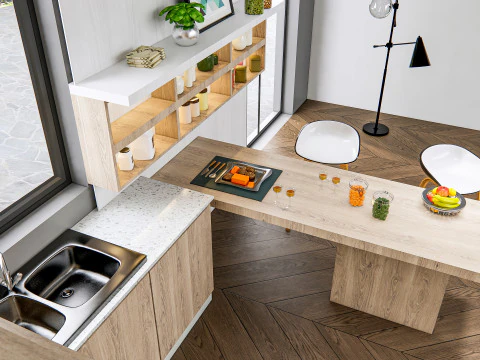 Scena di modellazione avanzata della cucina 0036 Modello 3D