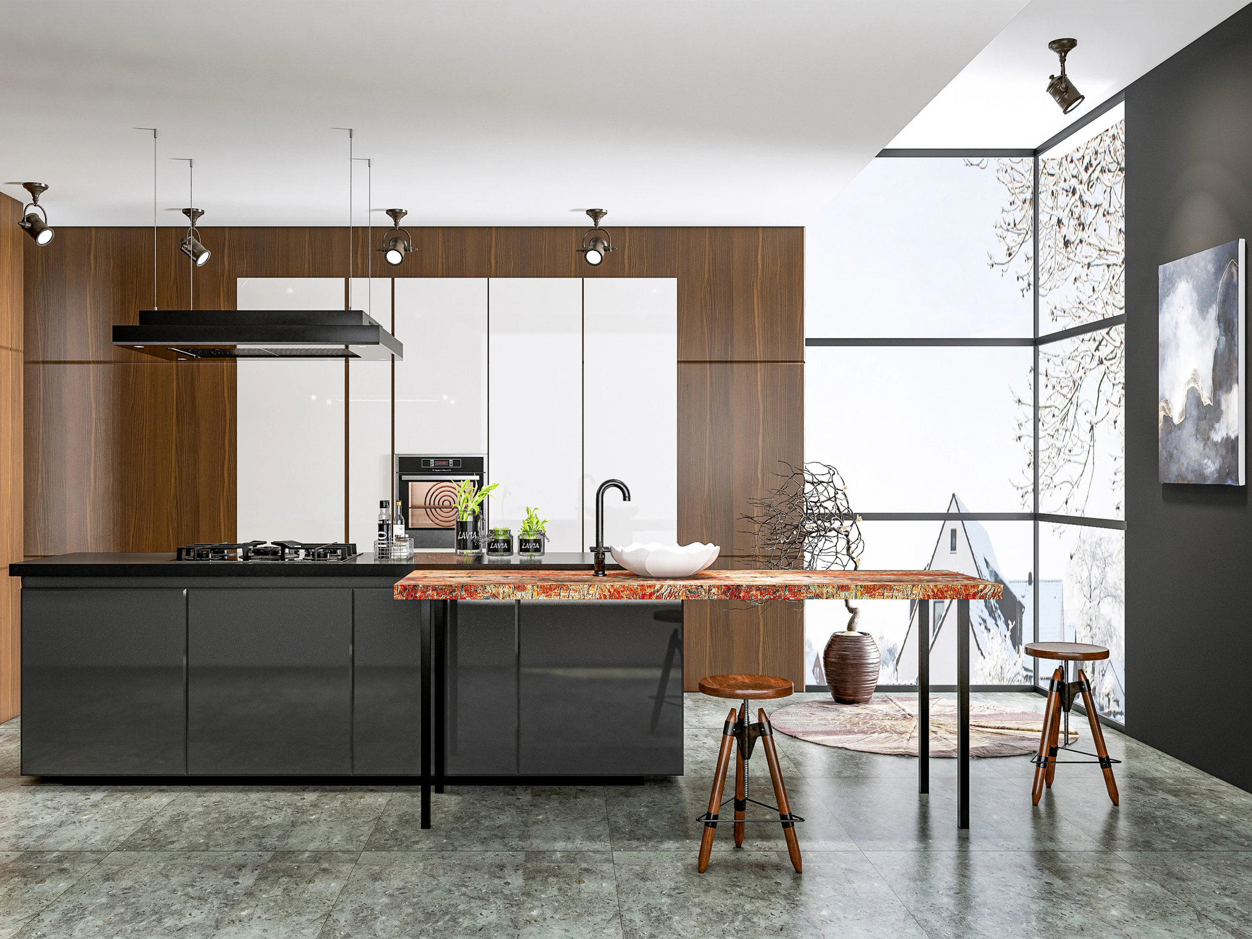 Scena di modellazione avanzata della cucina 0038 Modello 3D .c4d .max .obj .3ds .fbx .stl .blend 