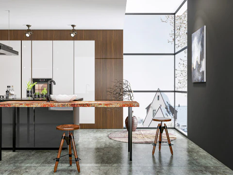 Scena di modellazione avanzata della cucina 0038 Modello 3D