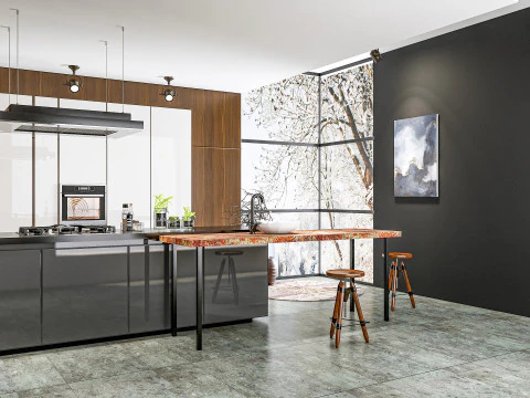 Scena di modellazione avanzata della cucina 0038 Modello 3D