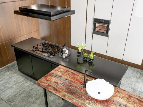 Scena di modellazione avanzata della cucina 0038 Modello 3D