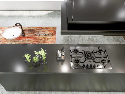 Scena di modellazione avanzata della cucina 0038 Modello 3D