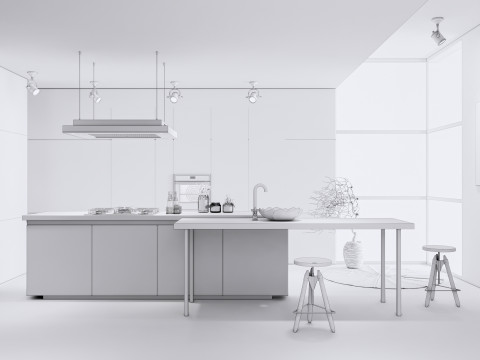 Kitchen Advanced Modeling scene 0038 3D-Modell