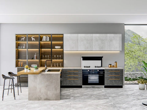 Sc&egrave;ne de mod&eacute;lisation avanc&eacute;e de cuisine 0040 Modèle 3D