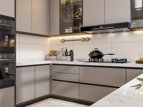 Scena di modellazione avanzata della cucina 0048 Modello 3D