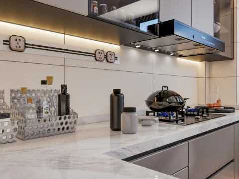 Scena di modellazione avanzata della cucina 0048 Modello 3D