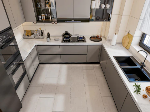 Scena di modellazione avanzata della cucina 0048 Modello 3D