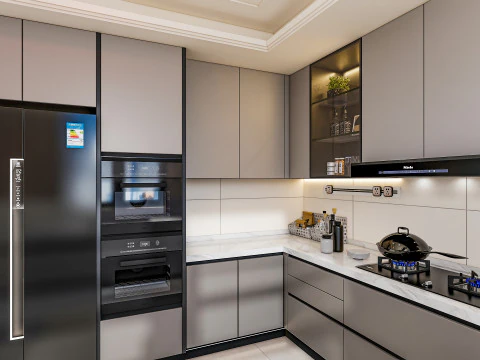 Scena di modellazione avanzata della cucina 0048 Modello 3D